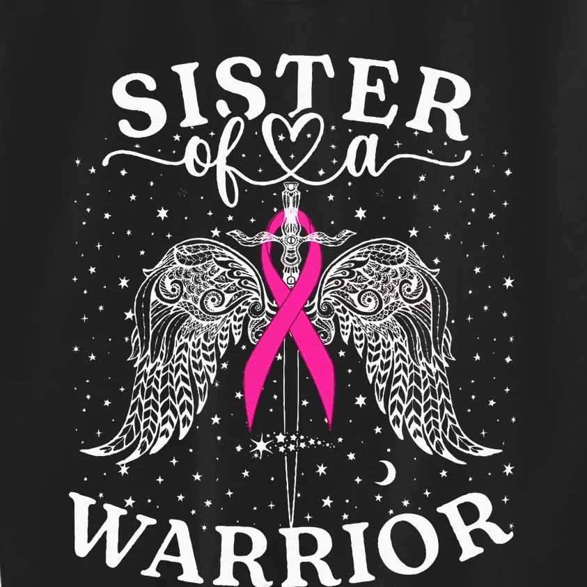 Sister Of A Warrior Breast Cancer Awareness Support Squad Kids Sweatshirt