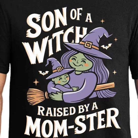 Son Of A Witch Raised By A Mom Ster Mom And Son Halloween Pajama Set