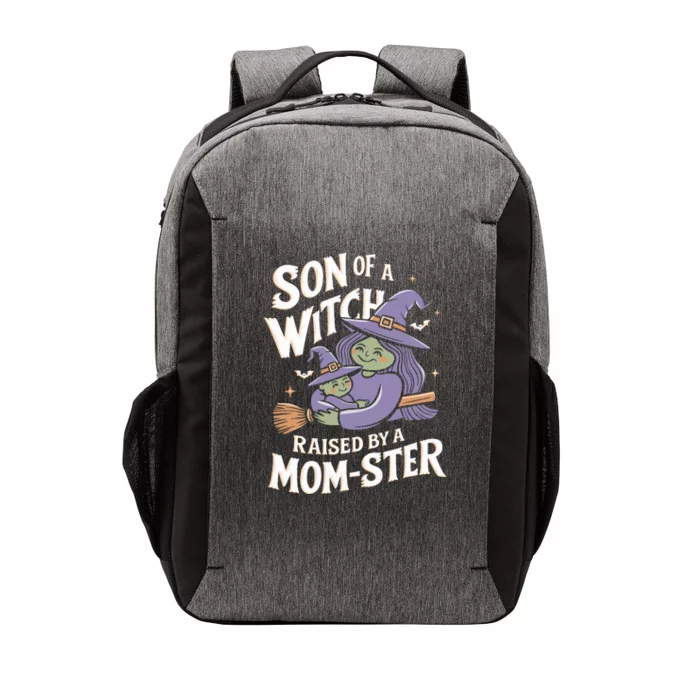 Son Of A Witch Raised By A Mom Ster Mom And Son Halloween Vector Backpack