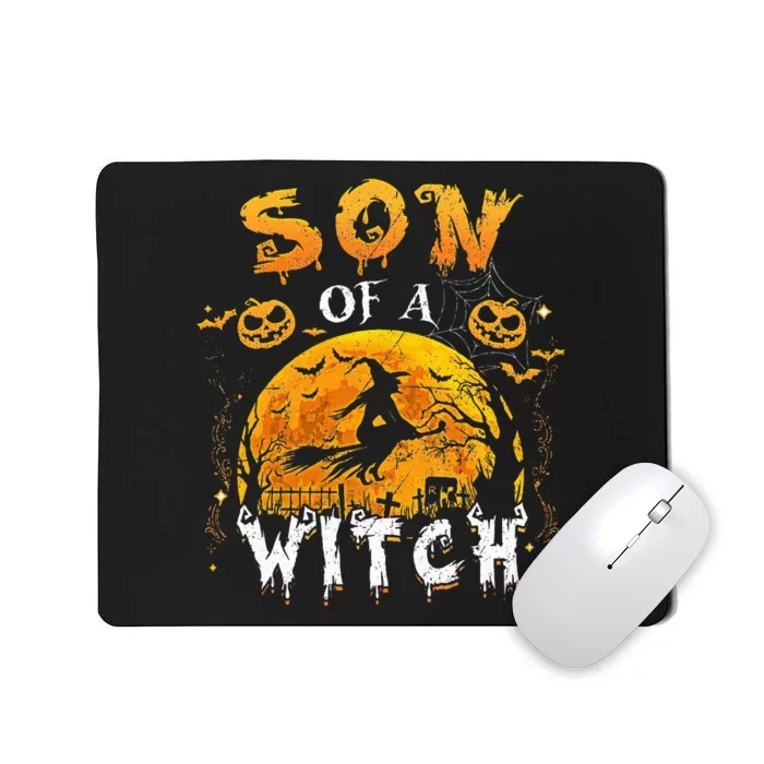 Son Of A Witch Funny Family Matching Halloween Pumpkin Mousepad