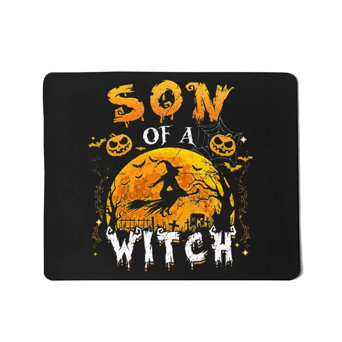 Son Of A Witch Funny Family Matching Halloween Pumpkin Mousepad