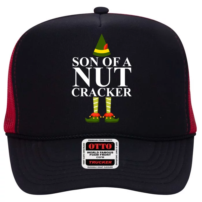 Son Of A Nut Cracker Funny Christmas High Crown Mesh Trucker Hat