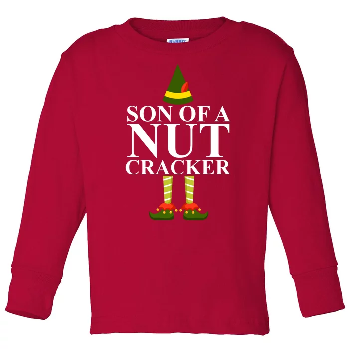 Son Of A Nut Cracker Funny Christmas Toddler Long Sleeve Shirt