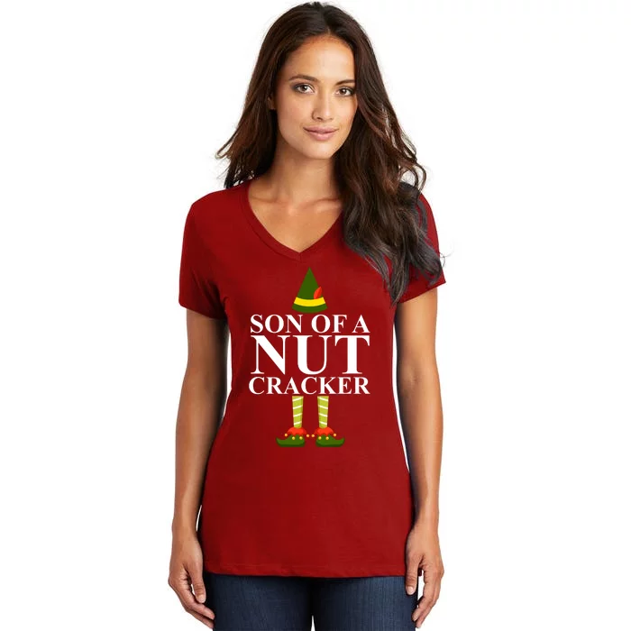 Son Of A Nut Cracker Funny Christmas Women's V-Neck T-Shirt