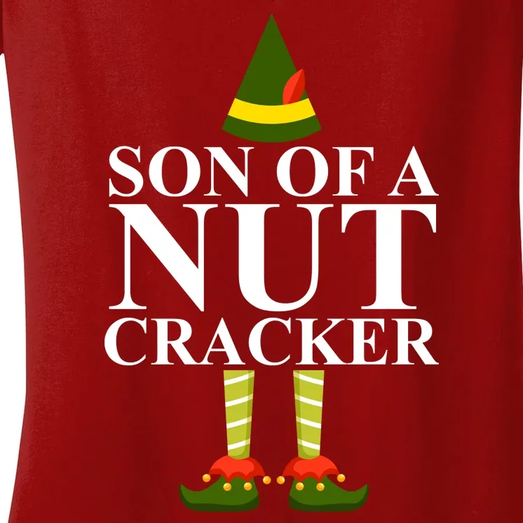 Son Of A Nut Cracker Funny Christmas Women's V-Neck T-Shirt