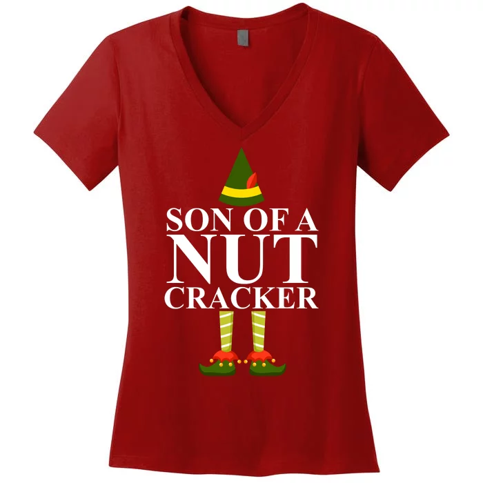 Son Of A Nut Cracker Funny Christmas Women's V-Neck T-Shirt