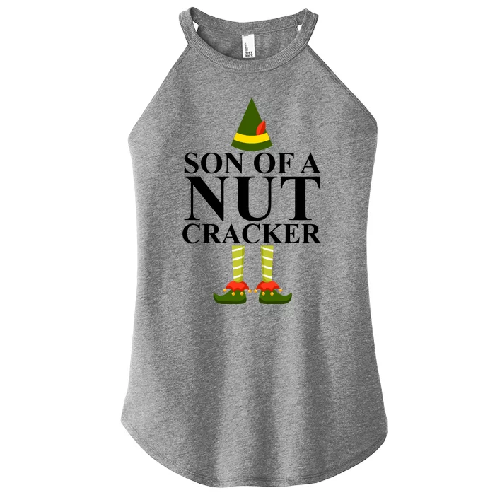 Son Of A Nut Cracker Funny Christmas Women’s Perfect Tri Rocker Tank