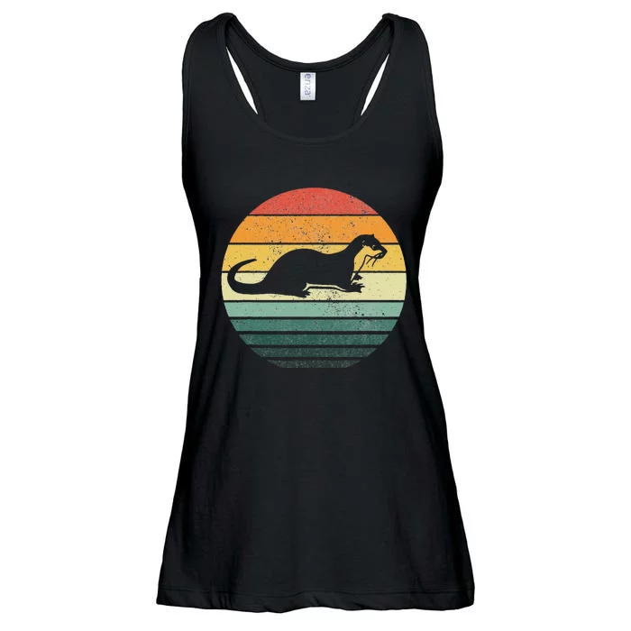 Sea Otter Animal Sunset Retro Vintage 70s Nature Lovers Ladies Essential Flowy Tank