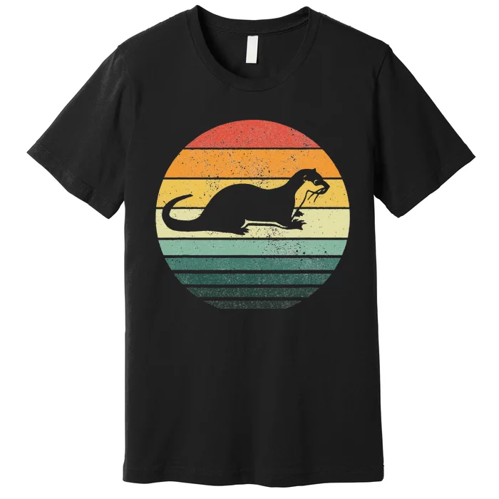 Sea Otter Animal Sunset Retro Vintage 70s Nature Lovers Premium T-Shirt