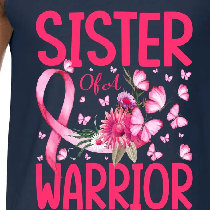 Sister Of A Warrior Butterfly Breast Cancer Sunflower Funny Gift Comfort Colors® Tank Top