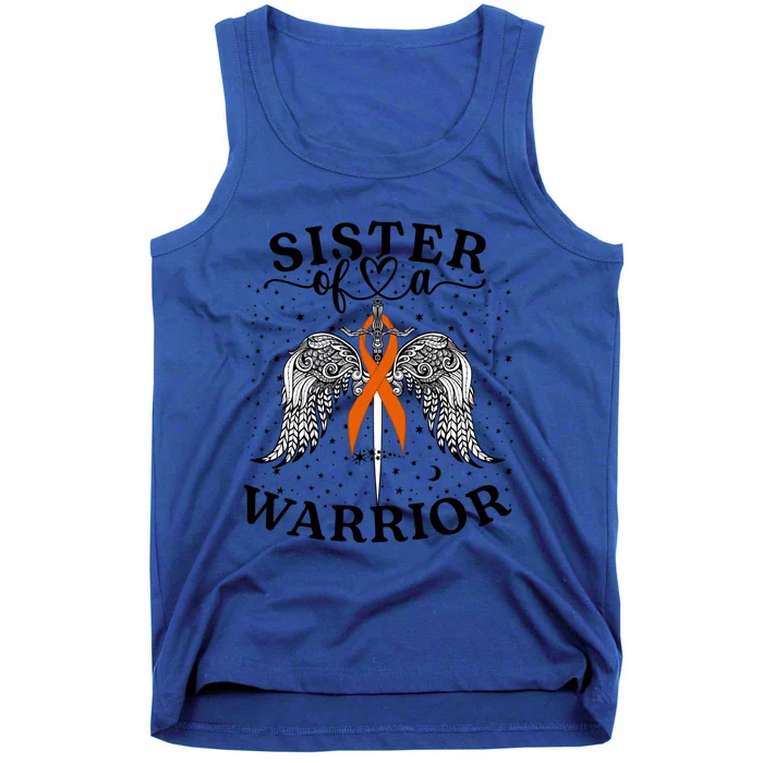 Sister Of A Warrior Leukemia Cancer Awareness Support Squad Cute Gift Tank Top