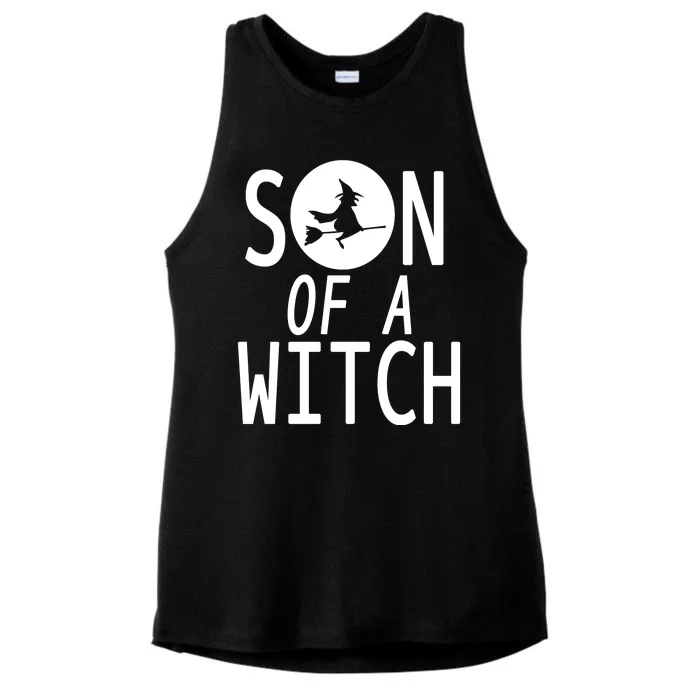 Son Of A Witch Funny Halloween Ladies Tri-Blend Wicking Tank