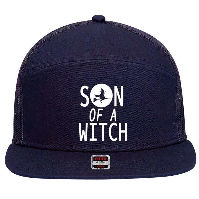 Son Of A Witch Funny Halloween 7 Panel Mesh Trucker Snapback Hat