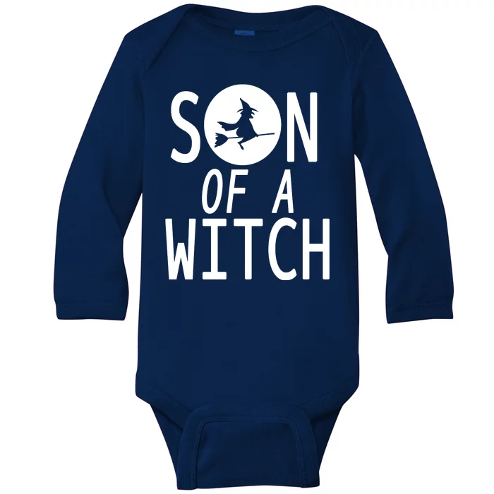 Son Of A Witch Funny Halloween Baby Long Sleeve Bodysuit