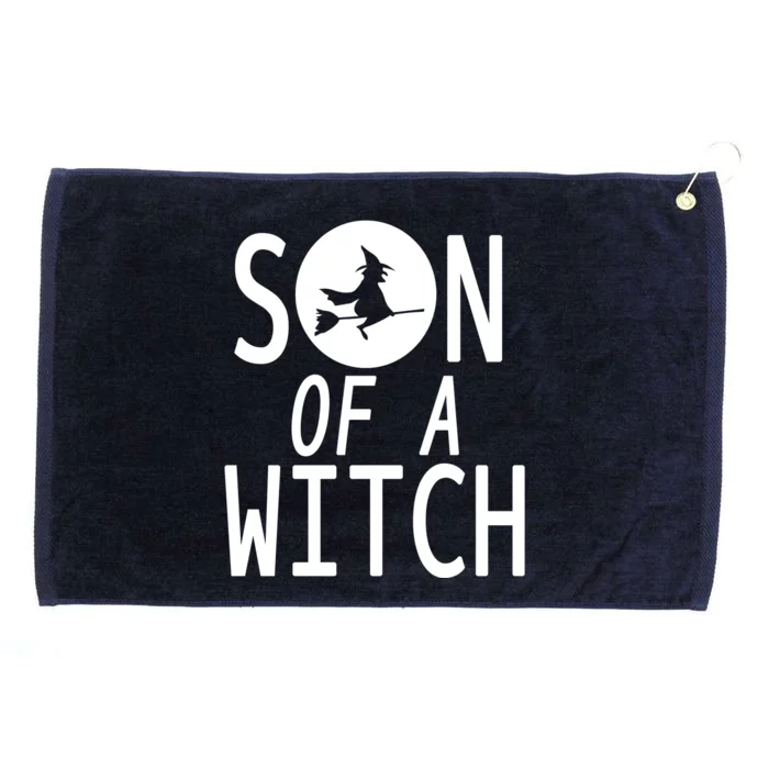 Son Of A Witch Funny Halloween Grommeted Golf Towel