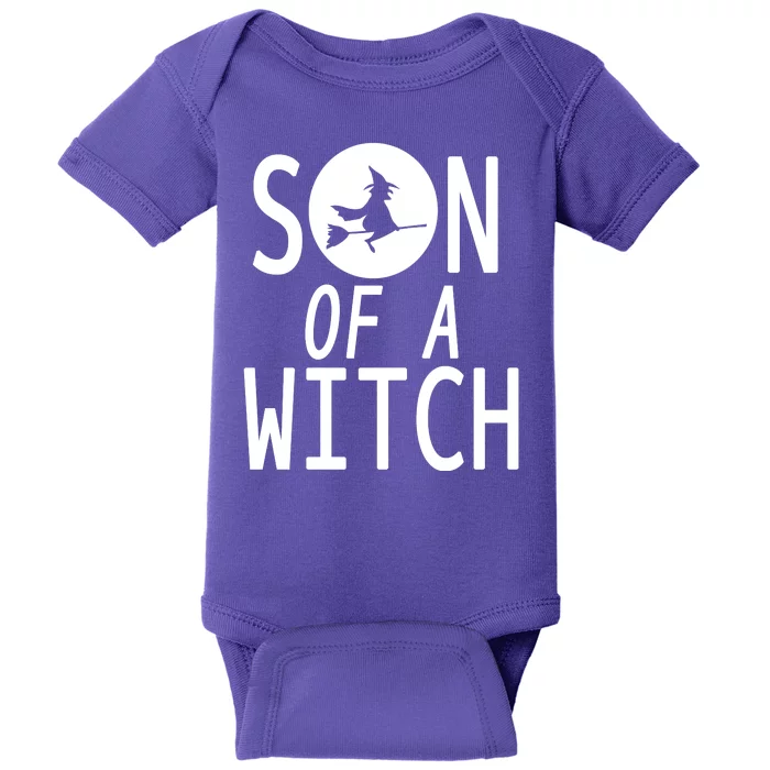 Son Of A Witch Funny Halloween Baby Bodysuit