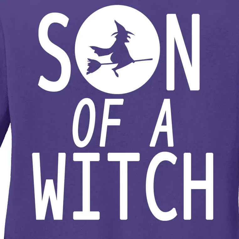 Son Of A Witch Funny Halloween Ladies Long Sleeve Shirt