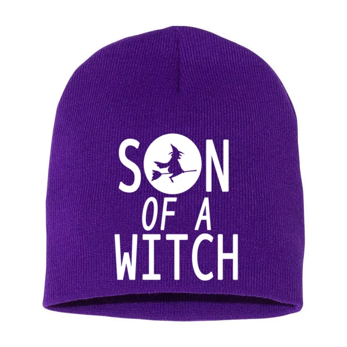 Son Of A Witch Funny Halloween Short Acrylic Beanie