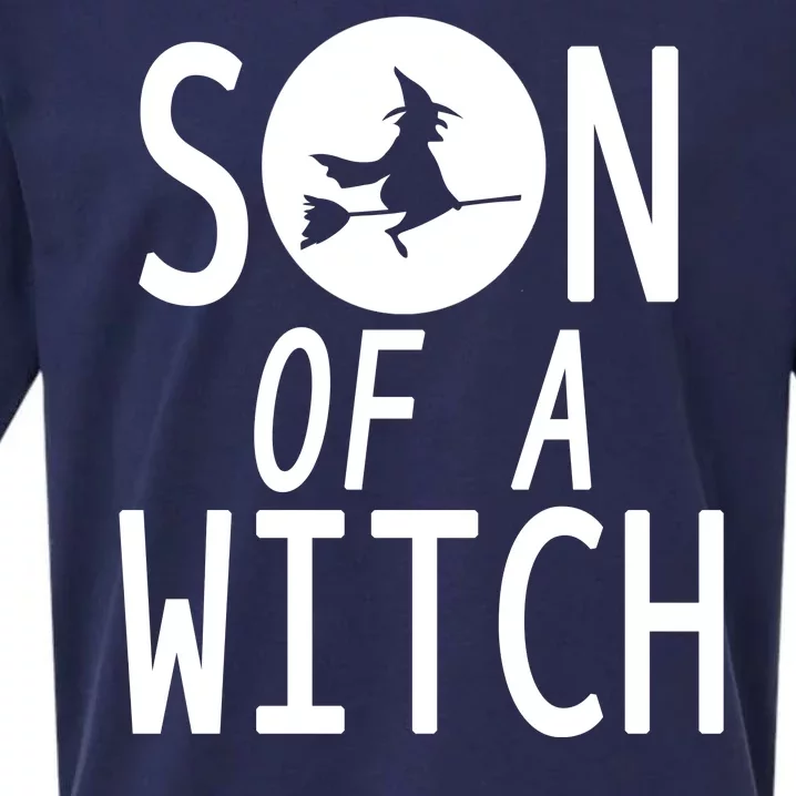 Son Of A Witch Funny Halloween Sueded Cloud Jersey T-Shirt