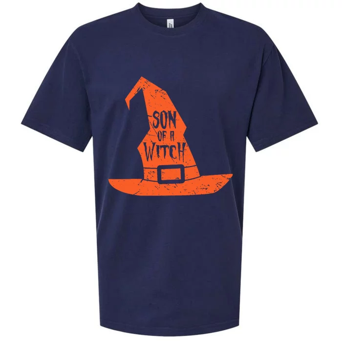 Son Of A Witch Hat Pun Quote Costume Easy Halloween Gifts Sueded Cloud Jersey T-Shirt