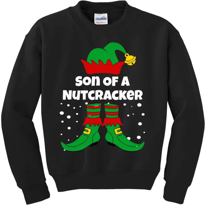 Son Of A Nutcracker Funny Elf For Christmas Eve Xmas Kids Sweatshirt