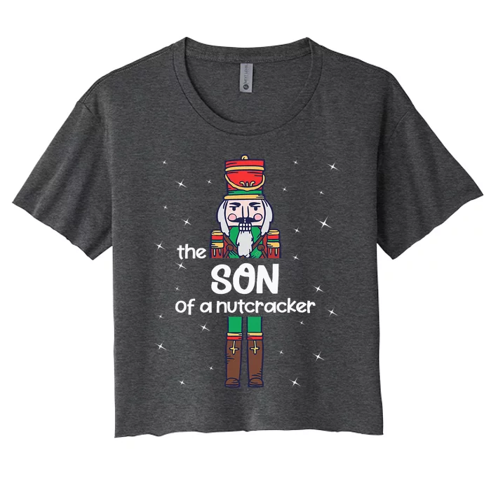 Son Of A Nutcracker Family Matching Funny Pajama Women's Crop Top Tee