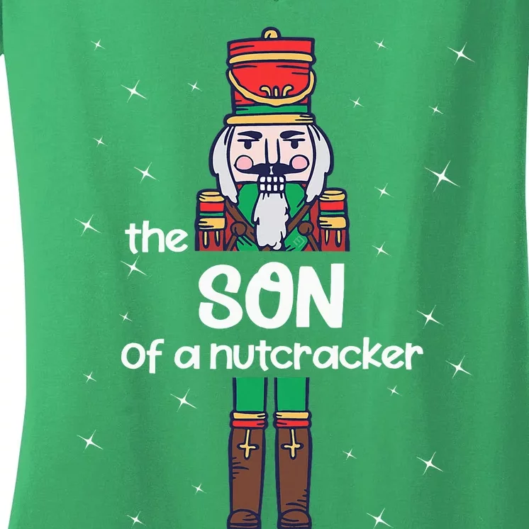 Son Of A Nutcracker Family Matching Funny Pajama Women's V-Neck T-Shirt