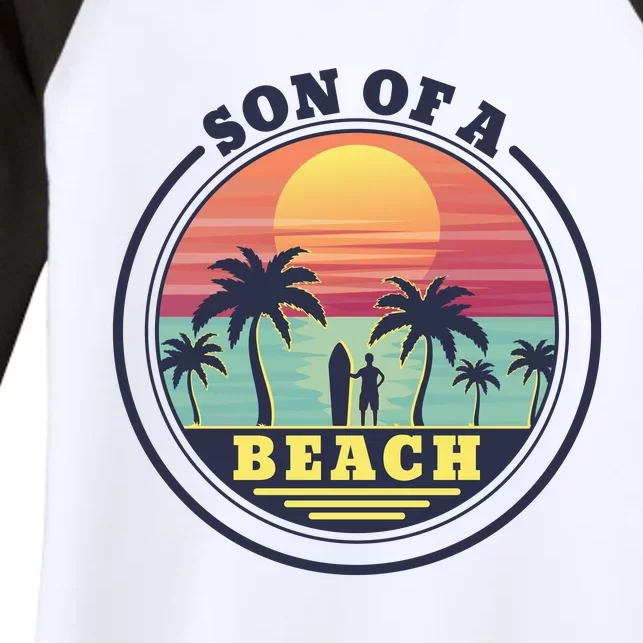 Son of A Beach Women's Tri-Blend 3/4-Sleeve Raglan Shirt