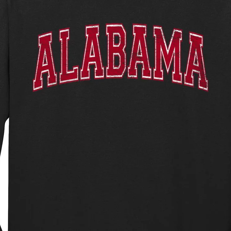 STATE OF ALABAMA VARSITY STYLE TEXT BAMA PRIDE STATE FLAG Tall Long Sleeve T-Shirt