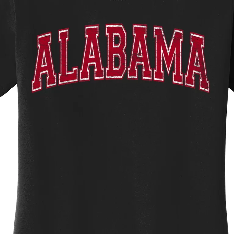 STATE OF ALABAMA VARSITY STYLE TEXT BAMA PRIDE STATE FLAG Women's T-Shirt