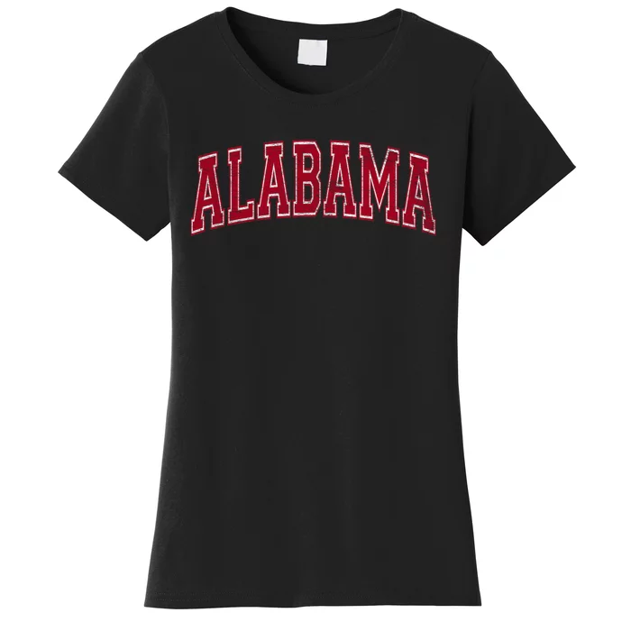 STATE OF ALABAMA VARSITY STYLE TEXT BAMA PRIDE STATE FLAG Women's T-Shirt