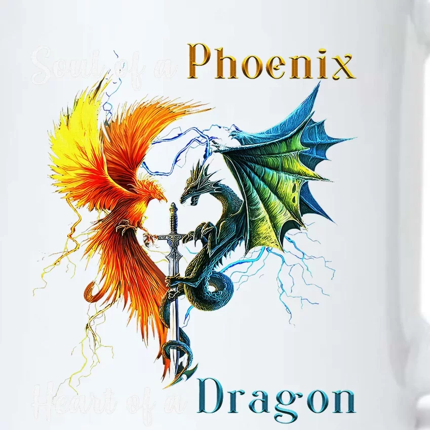 Soul Of A Phoenix Heart Of A Dragon Black Color Changing Mug