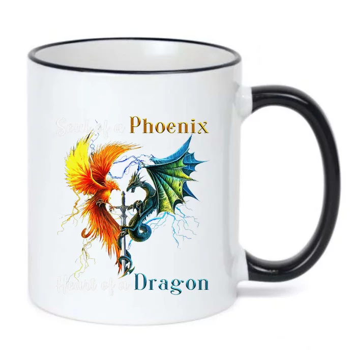 Soul Of A Phoenix Heart Of A Dragon Black Color Changing Mug