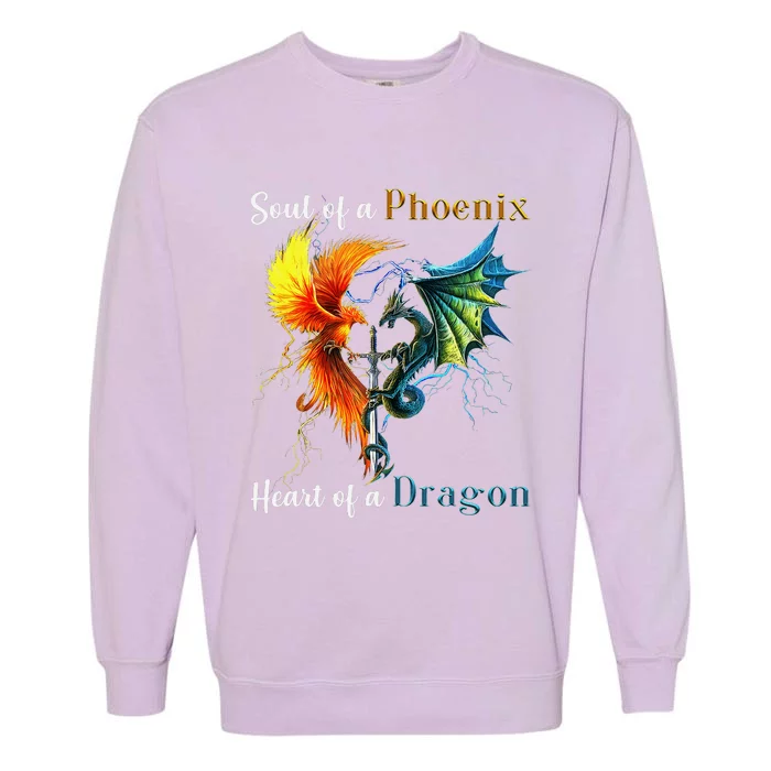 Soul Of A Phoenix Heart Of A Dragon Garment-Dyed Sweatshirt