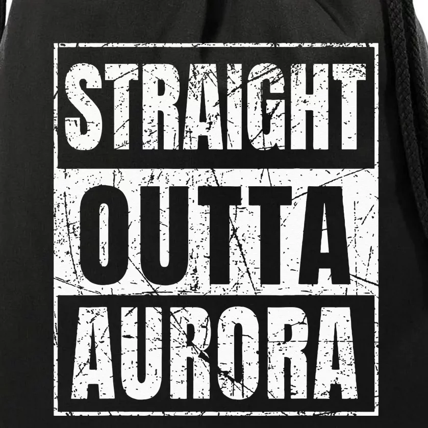 Straight Outta Aurora Illinois State Drawstring Bag