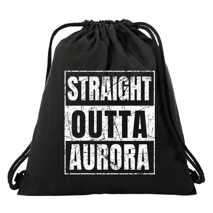 Straight Outta Aurora Illinois State Drawstring Bag