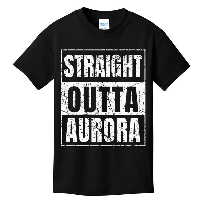 Straight Outta Aurora Illinois State Kids T-Shirt