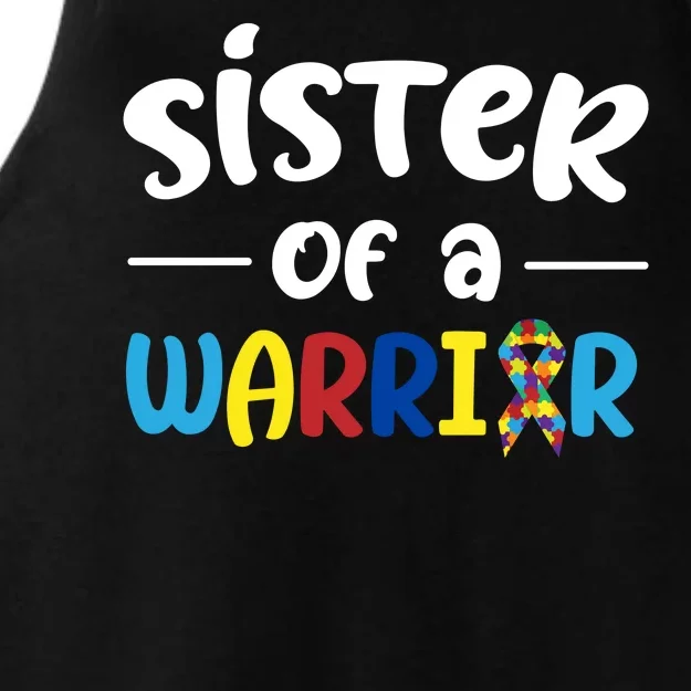 Sister Of A Warrior Autism Awareness Ladies Tri-Blend Wicking Tank