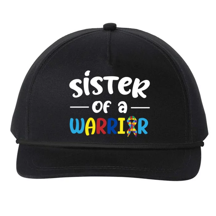 Sister Of A Warrior Autism Awareness Snapback Five-Panel Rope Hat