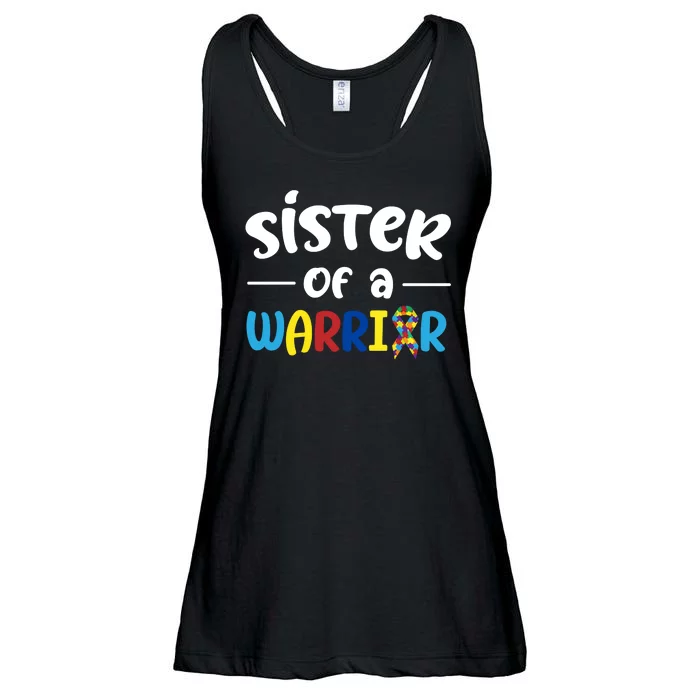 Sister Of A Warrior Autism Awareness Ladies Essential Flowy Tank