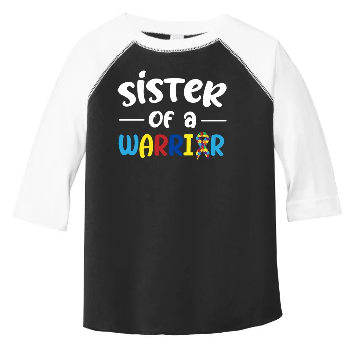 Sister Of A Warrior Autism Awareness Toddler Fine Jersey T-Shirt