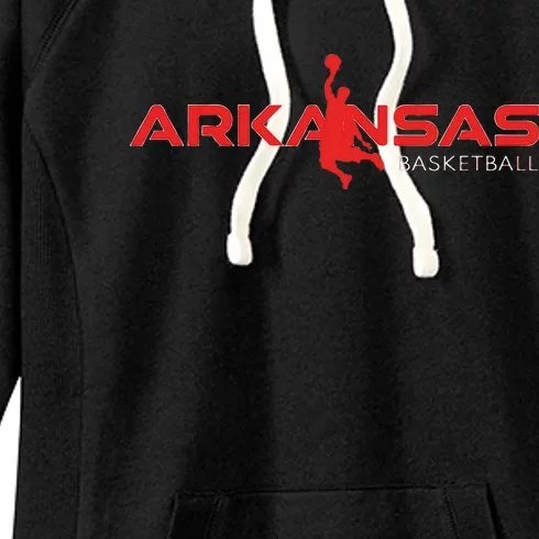 State Of Arkansas Basketball Fan Souvenir Dunking Silhouette Women's Fleece Hoodie