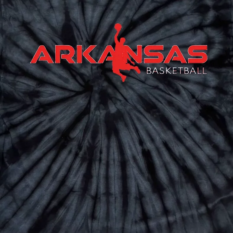 State Of Arkansas Basketball Fan Souvenir Dunking Silhouette Tie-Dye T-Shirt