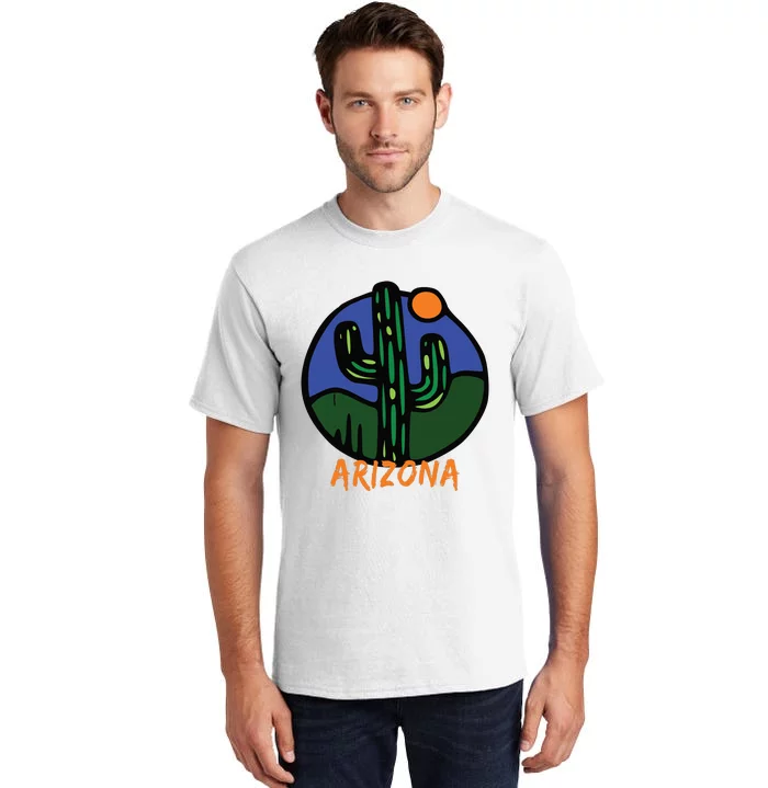 State Of Arizona Cactus Sun And Desert Tall T-Shirt