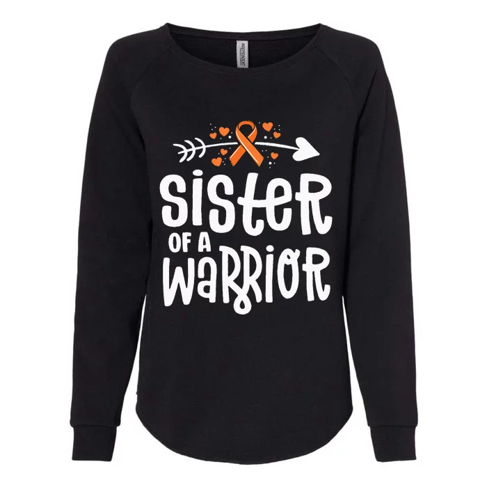 Sister Of A Warrior Orange Family Leukemia Cancer Awareness Womens California Wash Sweatshirt