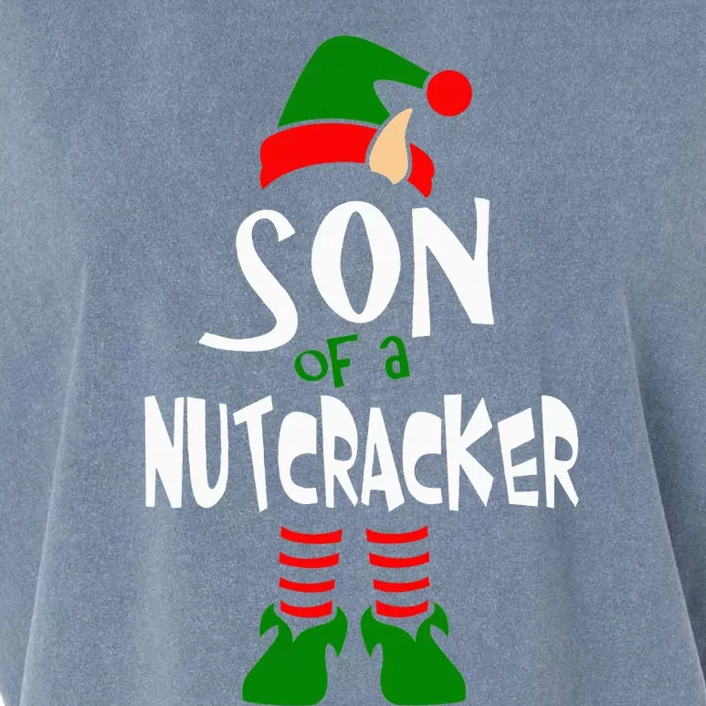 Son Of A Nutcracker Funny Elf Garment-Dyed Women's Muscle Tee