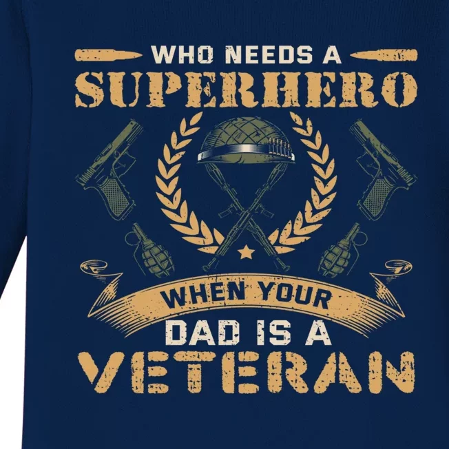 Son Of A Veteran Gift Baby Long Sleeve Bodysuit