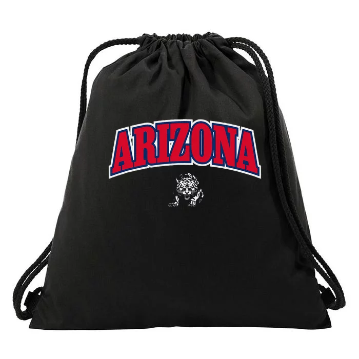 State Of Arizona Varsity Arch Design Drawstring Bag