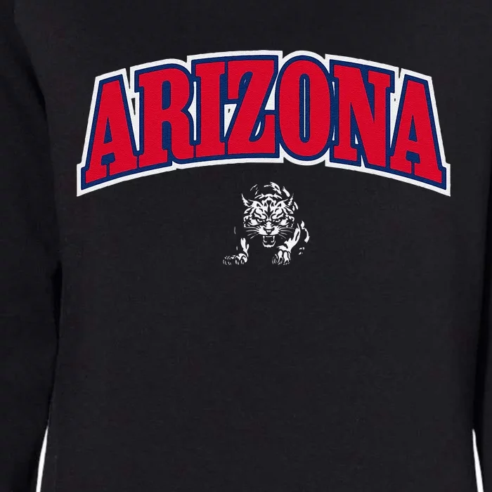 State Of Arizona Varsity Arch Design Womens California Wash Sweatshirt