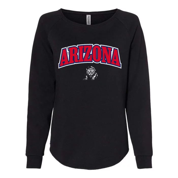 State Of Arizona Varsity Arch Design Womens California Wash Sweatshirt